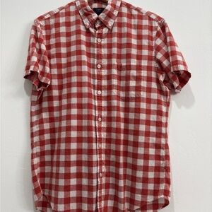 J. Crew Red and White Plaid Casual Shirt